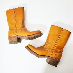 FRYE Campus Mid Calf Cognac Leather USA Boots GUC